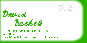 david machek business card